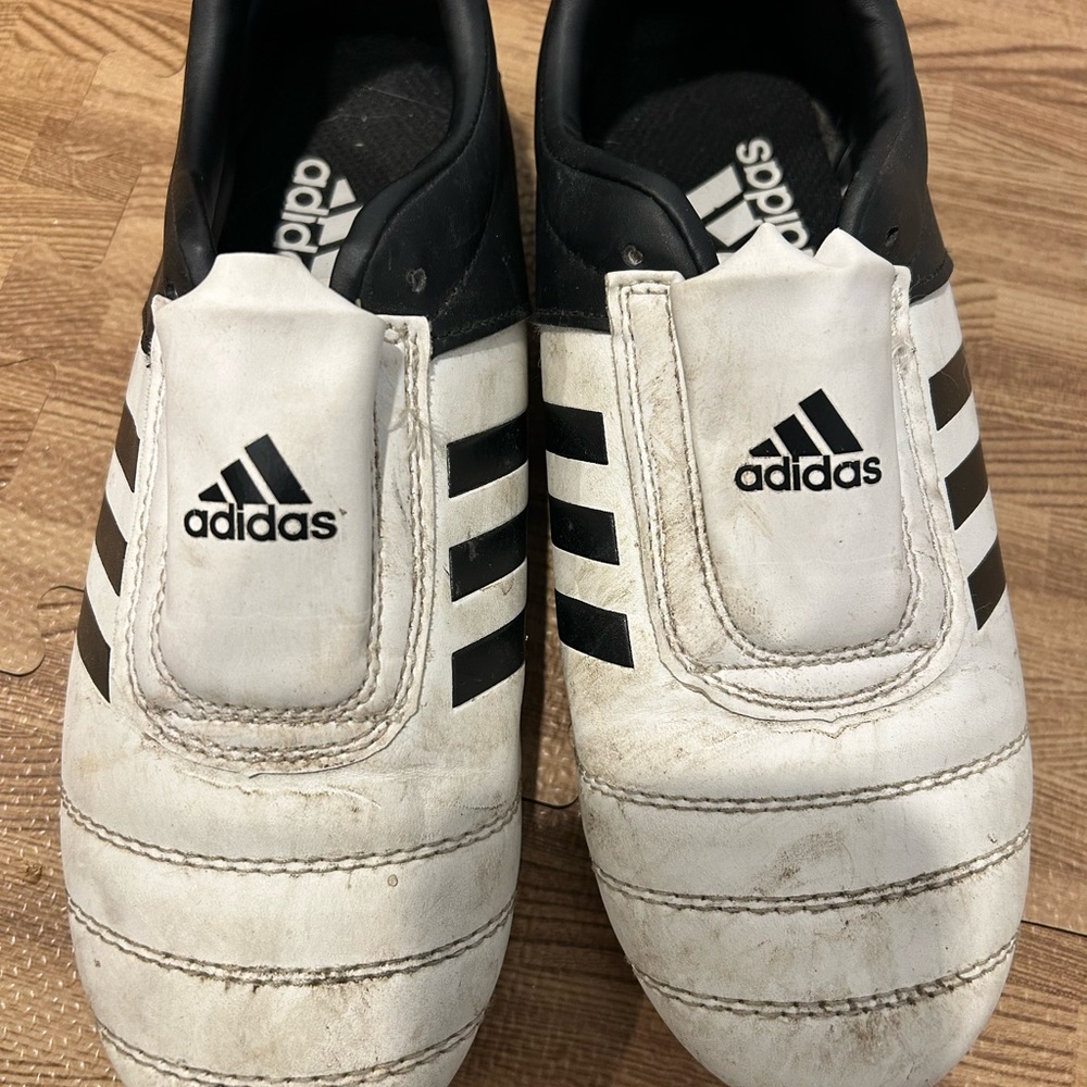 Adidas White and Black taekwondo shoes
